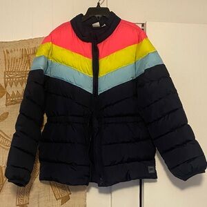 GAP Kids Puffer Jacket - Pink, Yellow, Blue, and Black